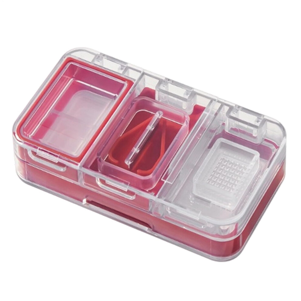 Red Pill Cutter Doublelayer Pill Splitter, 4In1 Portable Tiny Tablet Cutter For Hospital, Travel, Adults, Elderly, Nurses