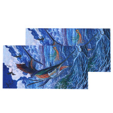 Fish Pattern Headband Scarf Multi Functional Face Shield For Sports Ultrafine Fiber Stretchable Lightweight Breathable Quick Dry Headwrap For Men