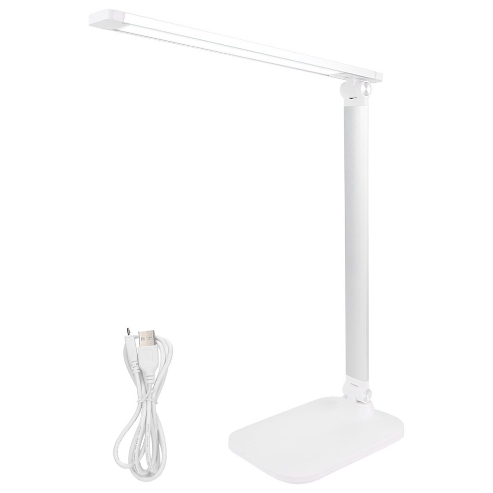 Eye-Protection Desk Lamp, Touch Control & No Flickering, Desk Lamp for Home Office with Large Base Stability, Multi-Angle Adjustable & Stepless Dimmi