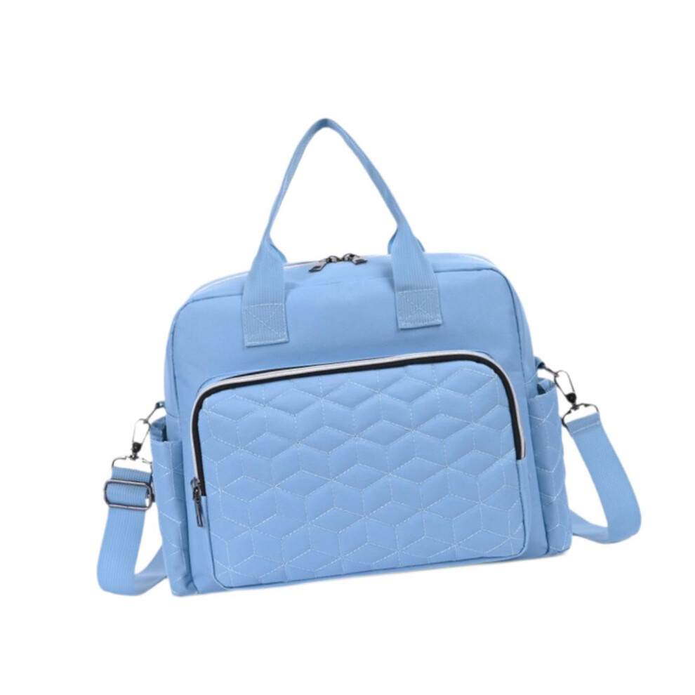 Diaper Tote Portable Waterproof Bag For Mom Large Capacity Baby Travel Handbag Light/Blue