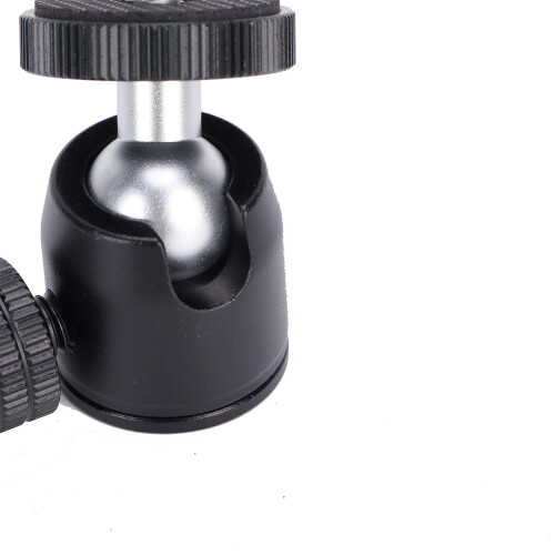 Mini Tripod Ball Head with Hot Shoe Mount Adapter - Silver 1/4 Inch 2