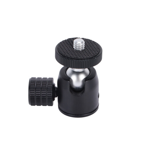 Mini Tripod Ball Head with Hot Shoe Mount Adapter - Silver 1/4 Inch 1