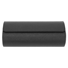 3 Steckplätze PU-Leder-Uhrenaufbewahrungsbox – Tragbarer Organizer in Schwarz, 22x10x7cm