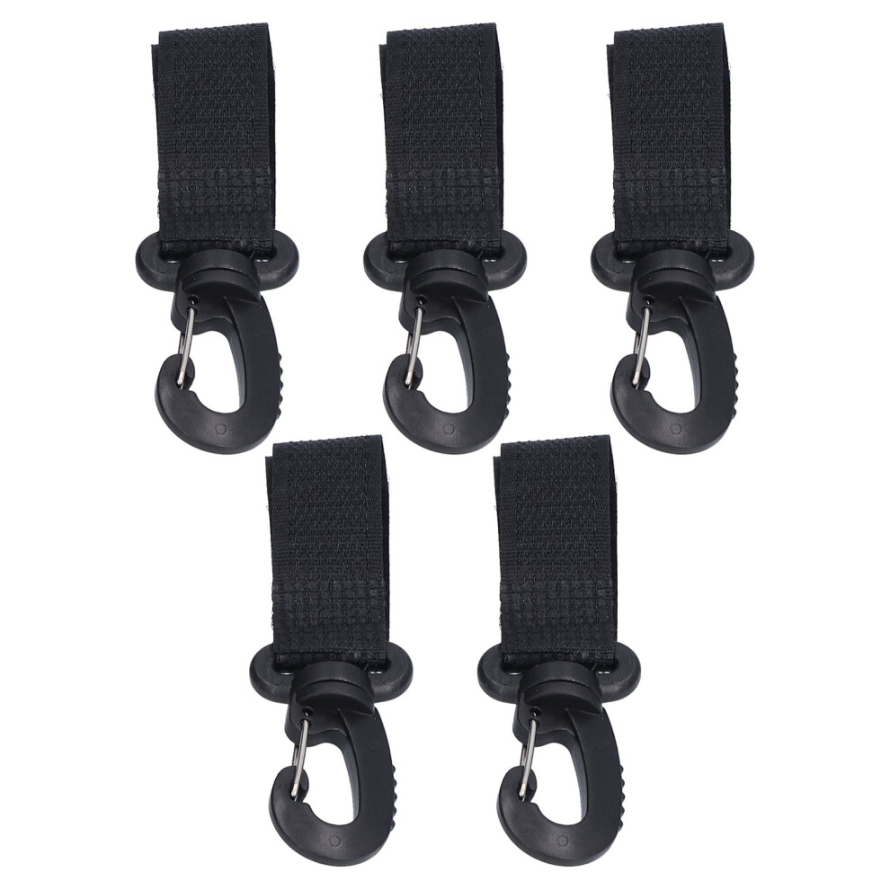 5Pcs 360 Swivel Stroller Hooks with Easy Fasteners for Bags & More