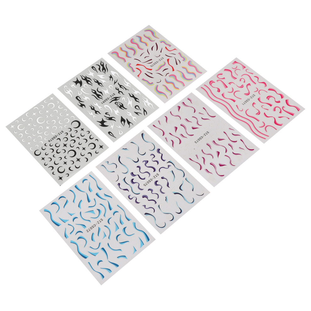 7 Sheets Fire Flame Nail Stickers: Vibrant Self-Adhesive Nail Art