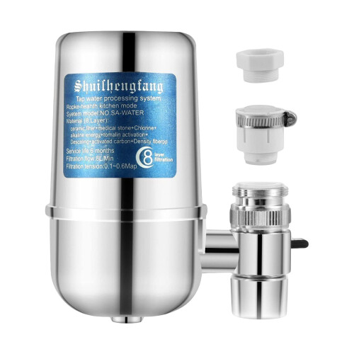 Faucet Water Filter 8 Layer for Hard Water, Efficient Heavy Metal Removal, Kitchen and Bathroom Use