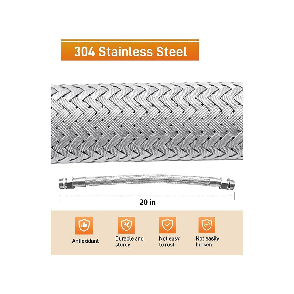 Industrial Grade Compressor Jumper Hose,With Male 20Inch Length 450 Psi &750F,And Male Adapters 3/4Inch 4711680954304