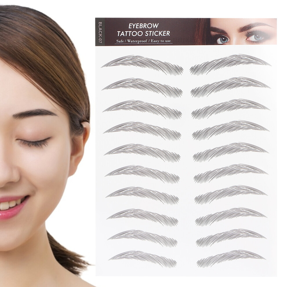Reusable Eyebrow Transfers for Women - Long-Lasting Portable Tattoo BLACK-07