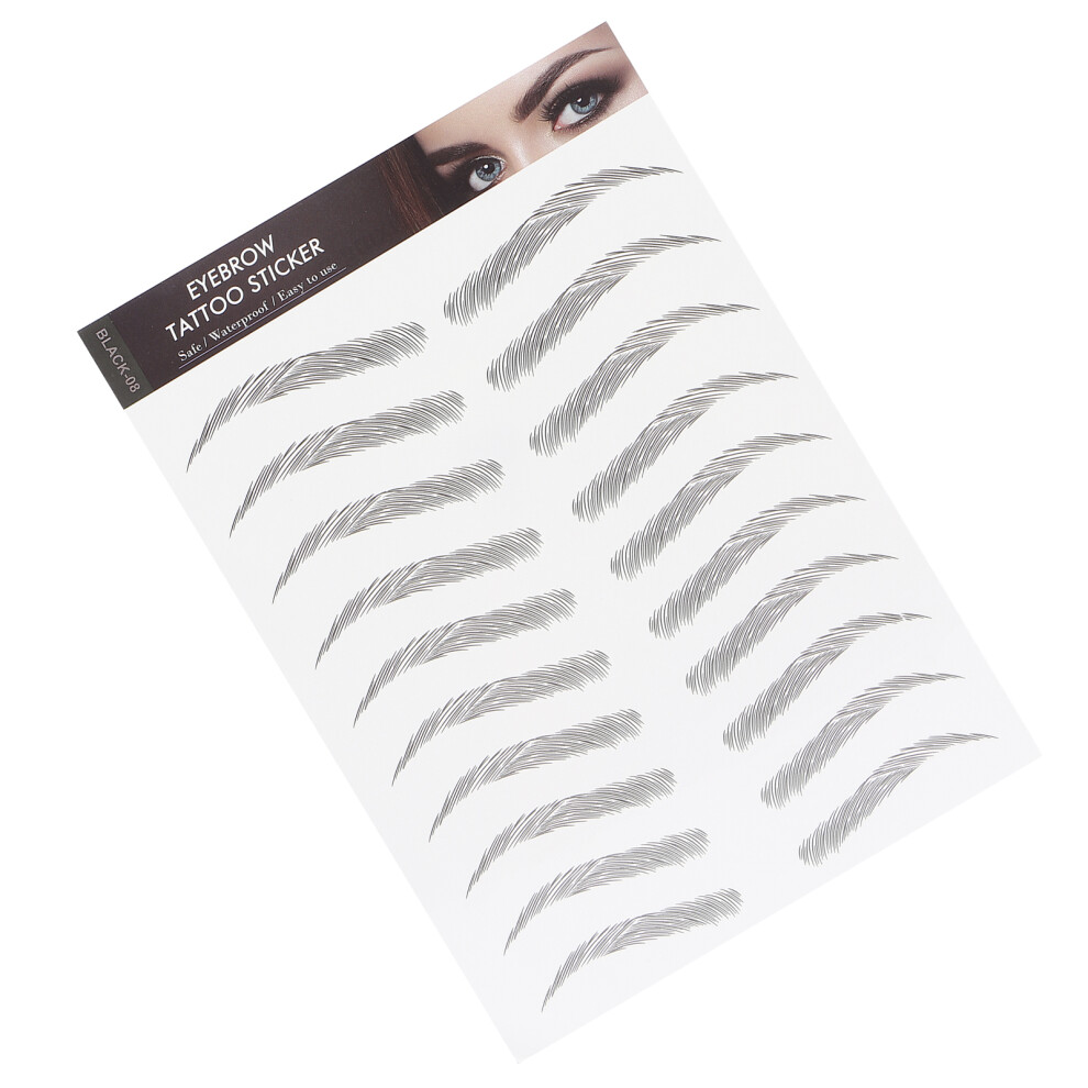 1-7 Day Wear Eyebrow Tattoos - BLACK-08 - Safe & Eco-Friendly Design