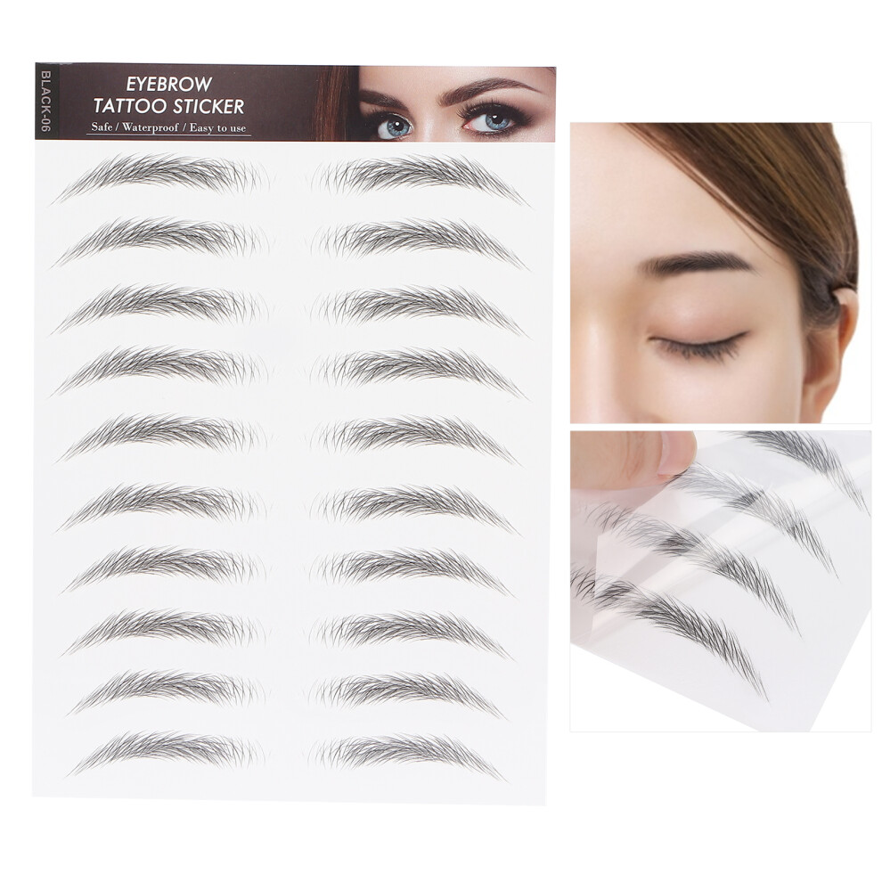 Eyebrow Transfer Stickers for Women - Long Lasting Portable BLACK-06