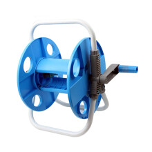 Portable Water Hose Reel Cart Hand Crank, Metal Storage Holder, Blue, For Car Wash, Lawn Watering, Garden Use