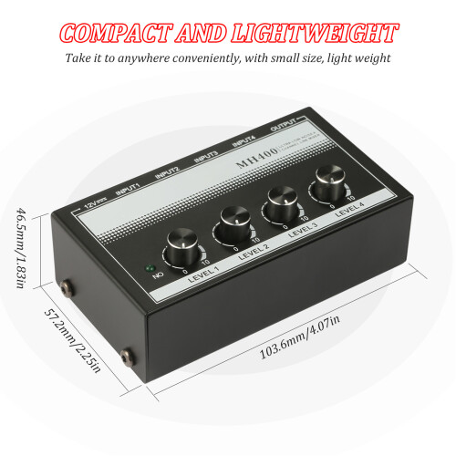 Compact High - Quality 4-Channel Audio Mixer with Volume Control for Instruments 1