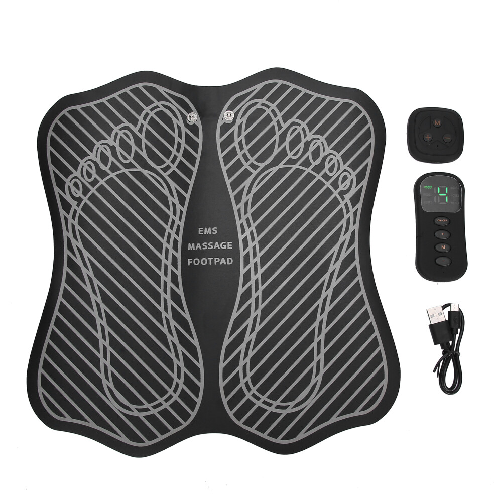 Electronic Foot Massager For Circulation Improvement And Muscle Relaxation, Tens Massage Device With 6 Massage Modes And Remote Control For Daily Use