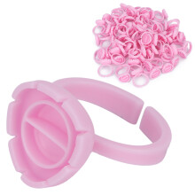 Eyelash Glue Rings, Non-Toxic Odorless Disposable Glue Holder For Wide Use, Adjustable Diameter Ensures Clean Hygiene & Strong Flexibility Offers
