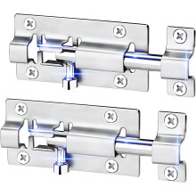 Exterior Latch Lock for Outdoor Use, Door Latch with Premium Stainless Steel Sliding Latch and Enlarged Bolt Mechanism, Corrosion Resistant Brushed