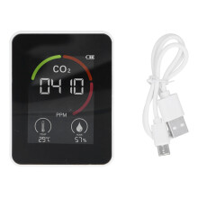 Real-time Monitoring Smart Alarm For Indoor Use, Portable Air Quality Monitor With Co2 Detector And Temperature Humidity Features