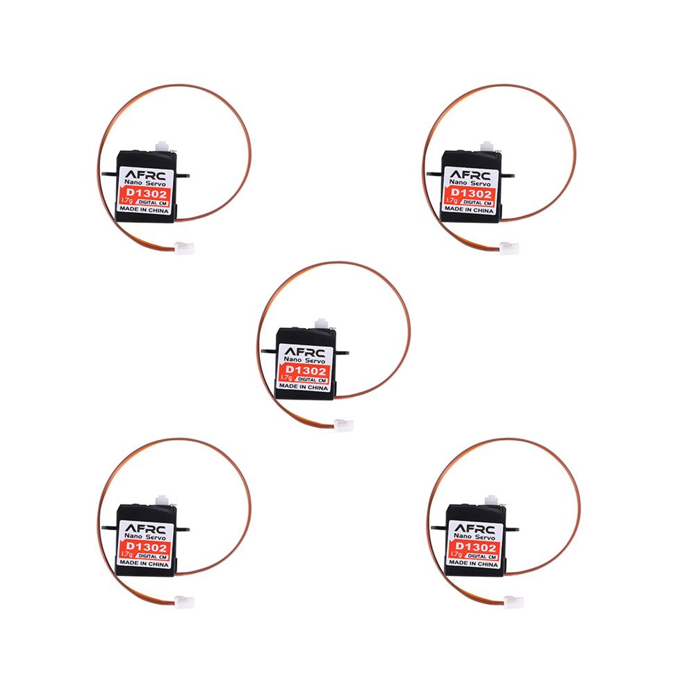 5X Afrc-D1302 1.7G Large Torque Digital Servo Jst Connector For Rc Model Drone Airplane Helicopter Black 6031444809595