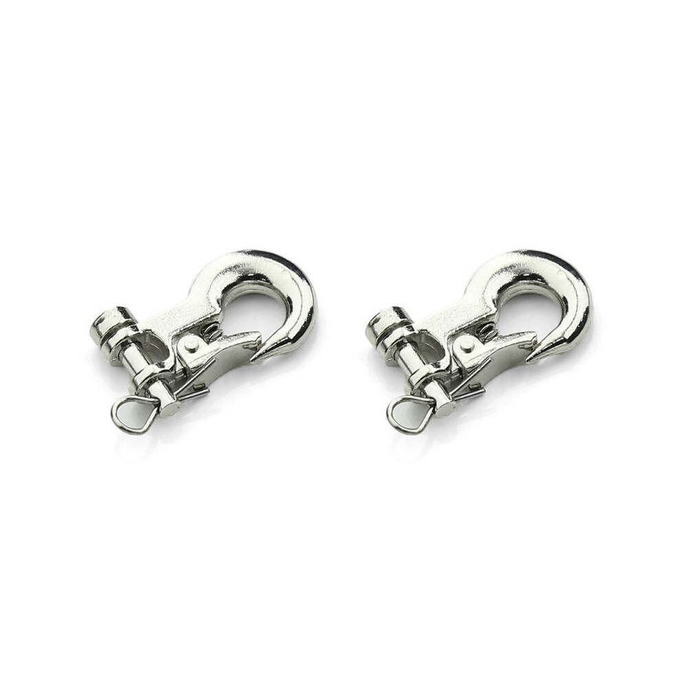 2X Metal Rescue Trailer Tow Hook with Tow Chain Tow Trailer Rope for 1/8 1/10 TRX4 SCX10  Rc Model Car Spare Parts