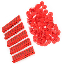 Pig Cattle Sheep Ear Tag Farm Animal ID Card 100 Pack Red Plastic