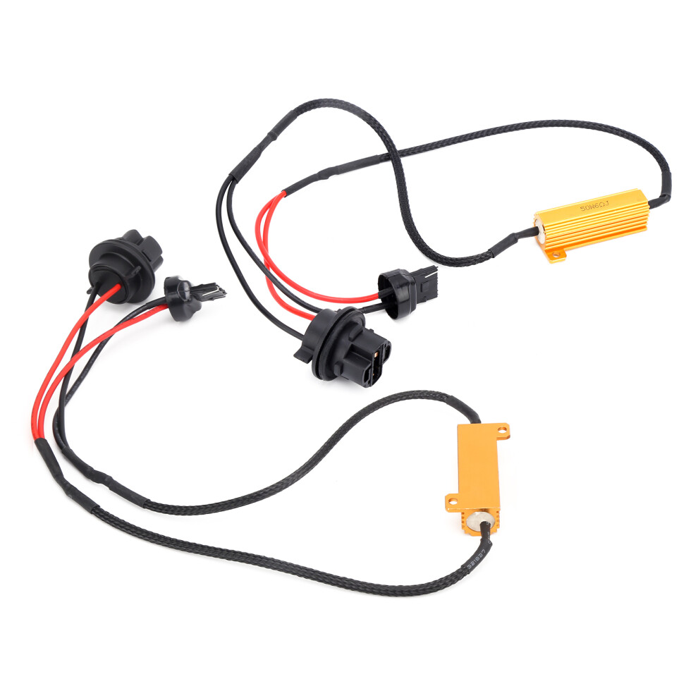 2Pcs 7440 Led Load Resistor Decoder 50W 6Î© For Headlights Foglights Light 3461377908875