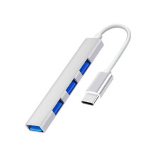 Aluminum USB C Splitter 4 In 1 USB C Docking Station With 3 USB 2.0 Ports And 1 USB 3.0 Port Laptop Dock Adapter