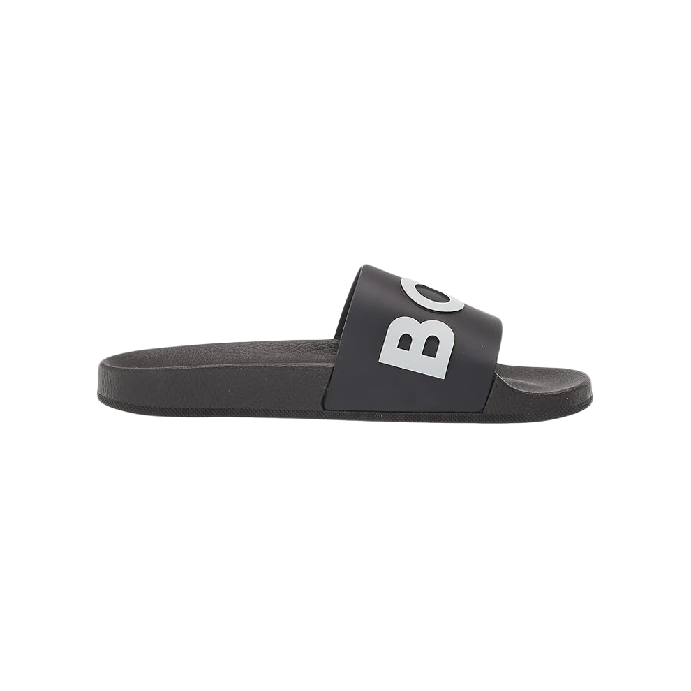 Hugo Boss Big Logo Slide Black Uk 7
