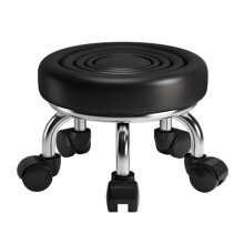 Short Rolling Stool With Wheels Heavy Duty Mini Swivel Rolling Stool For Garage Garden Home Spa Nail Salon Pedicure Stool Fitness Black