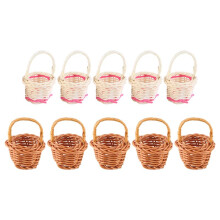 10St Mand  Geweven Manden met Handvatten Plantenpotten Containers Diversen Make- Organizer voor Kleine Manden Foto Prop
