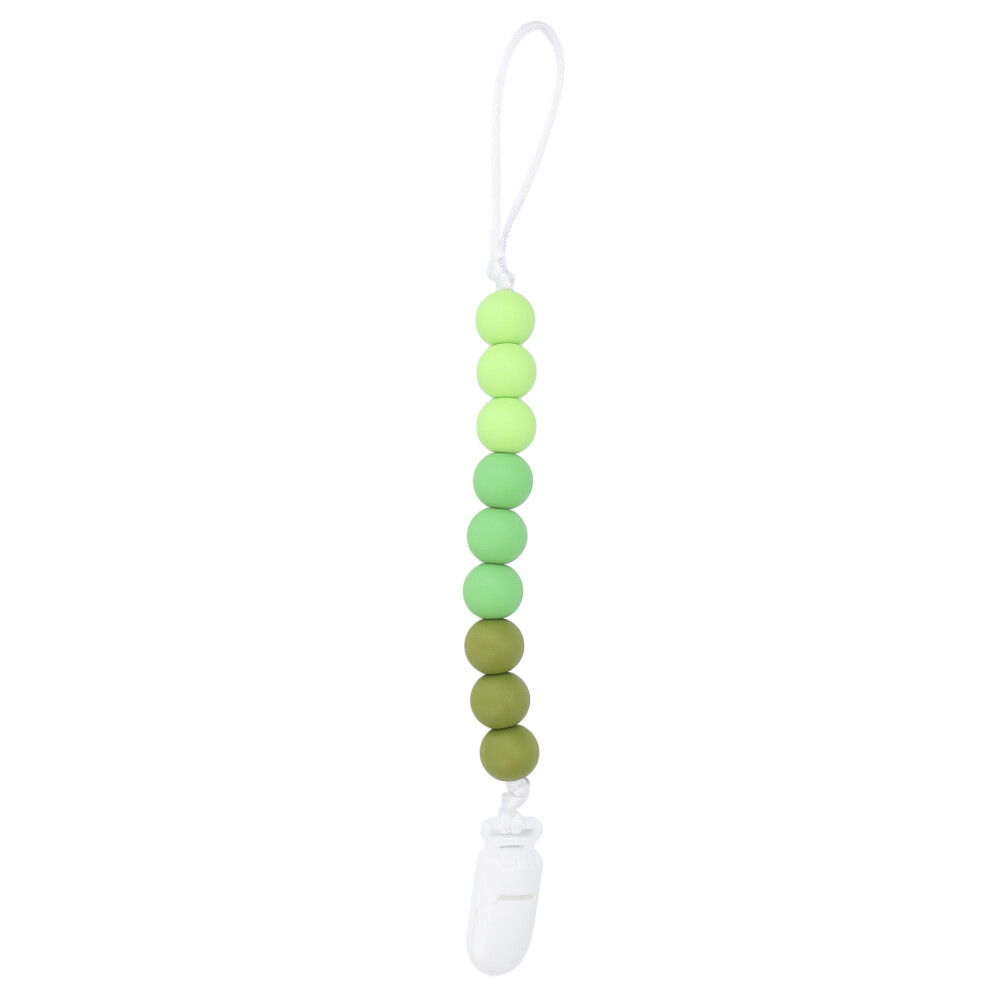 Soft Elastic Pacifier Clip, Teething Relief Suction Clip for Pacifiers, Rust Free Food Grade Silicone Holder with Secure Chain Preventing Falls Dishw