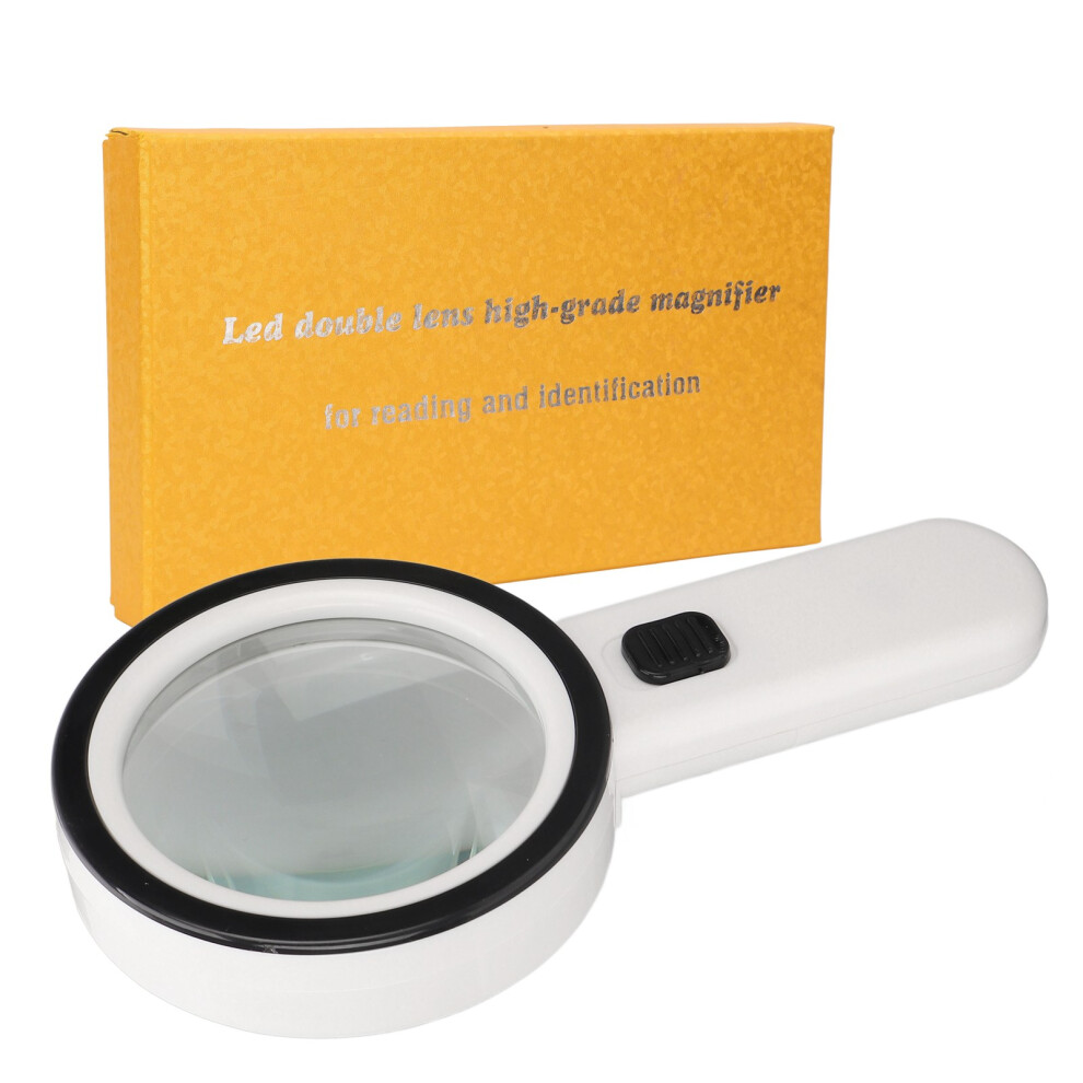 Optical Glass Magnifier, 30X Magnification Illuminated Magnifying Glass with Ergonomic Design for Reading, Great Gift for Seniors For Nightclubs