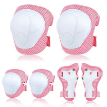 Kids Knee Elbow Wrist Protection Set, Scratch-Resistant PP Shell Impact Absorbing Padding for BMX Scooter, Comfortable and Unrestrictive Fit with