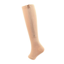 Circulation Support Compression Stockings Knee High, Relieve Swelling Open Toe Style with Zipper Design, Easy to Wear Breathable Material Socks for