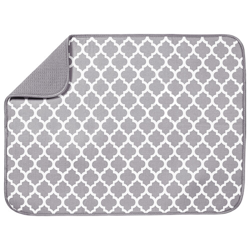 Dish Drying Mat For Countertop Organization, Quick Drying Multipurpose Drying Pad, Reversible Super Absorbent Microfiber Dish Drying Mat with