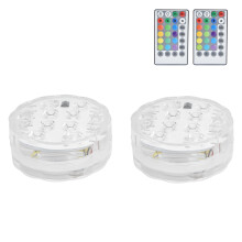 2 pezzi Luce subacquea RGBW a LED con 10 LED, 7 cm  2,9 cm, USB, 1500 mAh