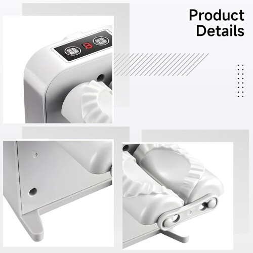 Electric Automatic Dumpling Maker with AutoSealing Technology, Compact Design, Light Grey 1