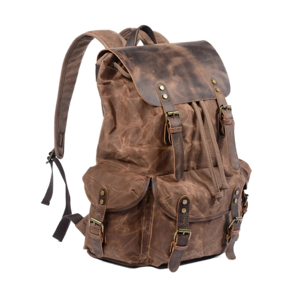 Waxed Canvas Waterproof Slr Camera Backpack With Independent Detachable Camera Compartment For Dslr And Mirrorless Travel Sleeve Bag 9199774359184