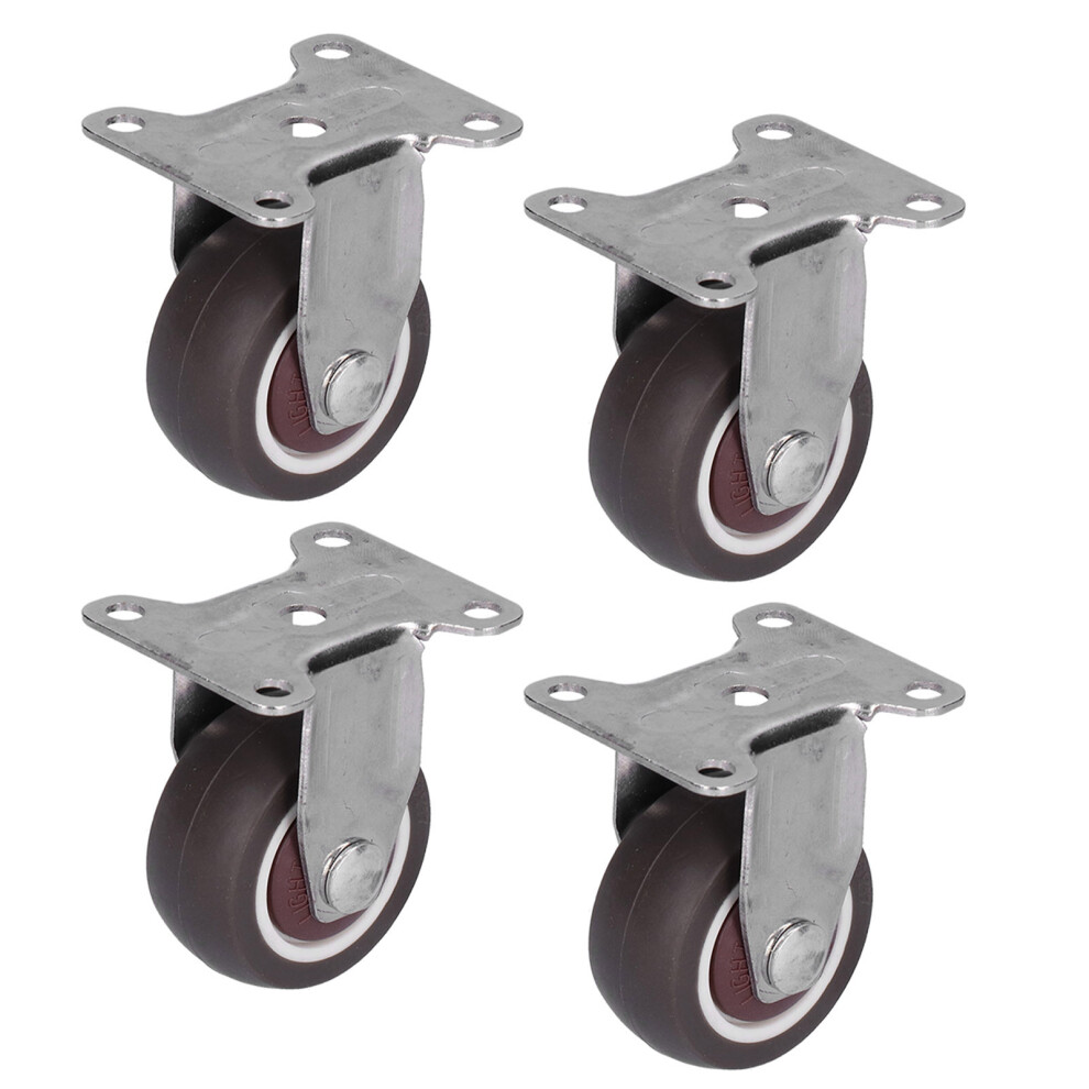4Pcs Industrial Silent Tpr Rubber Caster Wheels, 30Kg, Brown 7651377918752