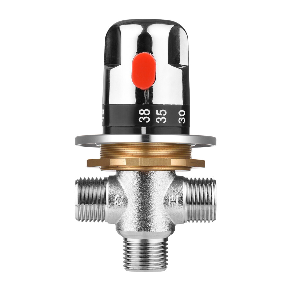 Thermostatic Copper Shower Mixer Valve 11.2Cm Silver For Hot Cold Water 6931377919708