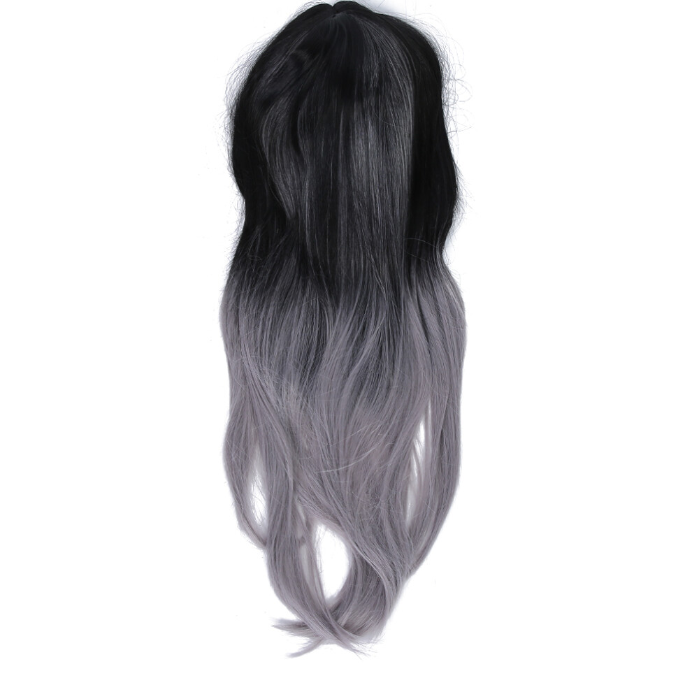 Unisex Grey Ombrã© Synthetic Wig Natural Looking Wavy Wig Heat Resistant Fibers Adjustable Flexible Mesh Cap For Cosplay Costume Daily Use For Nightclubs