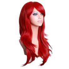 Perruque à l'aspect naturel, cheveux longs et ondulés doux au toucher avec sangles ajustables, fibre synthétique résistante à la chaleur pour le