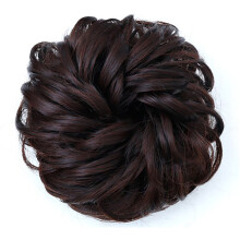 Voluminøs Bølget Hårknold Extensions Syntetisk Chignon Elegant Mat Finish Varmebestandig Fiber Fastgjort Elastik Komfortabel Pasform Vaskbar