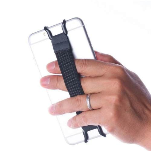 Secure Grip Hand Strap for Mobile Devices, Elastic Bundle Grip Protective Design with No Scratches Coating, One-Handed Operation Adjustable Fit 1