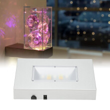 Base a LED rettangolare con alimentazione USB e illuminazione multipla per cristallo argento