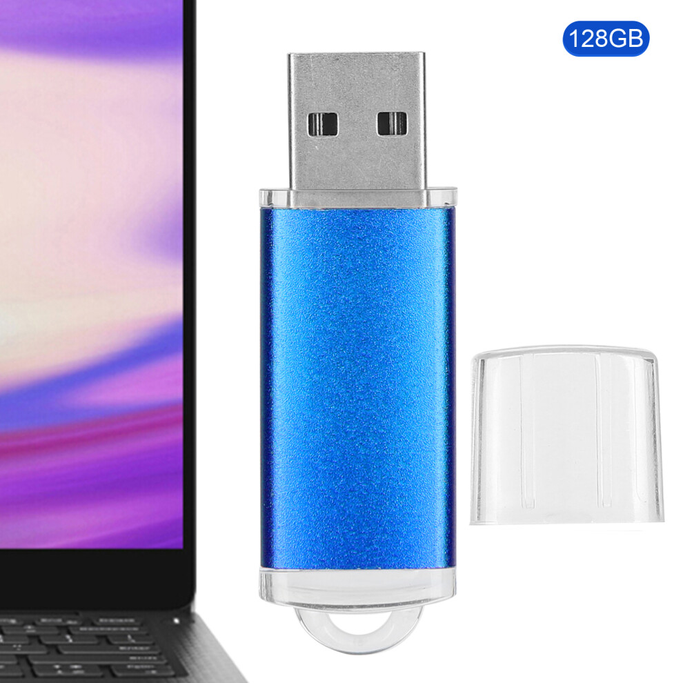 128Gb Aluminum Usb Flash Drive With Transparent Cover, Pc & Tablet Storage Blue 8041377921897