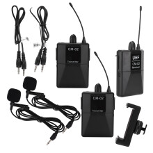1 for 2 Lavalier Mic System with HD Anti-Noise Chip for Cameras