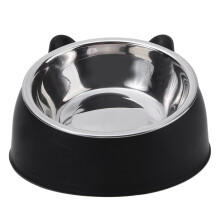 Detachable Bowl Dogs Cats Bowl Neck Protection Water-Black