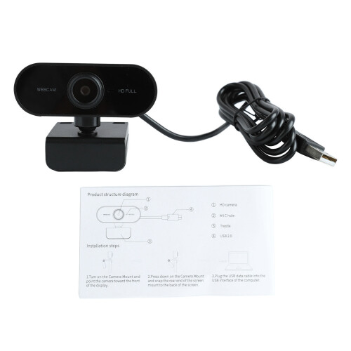 Computer Camera 1080P HD USB Webcam with Mic, Auto Focus, Recording & Conferencing 1