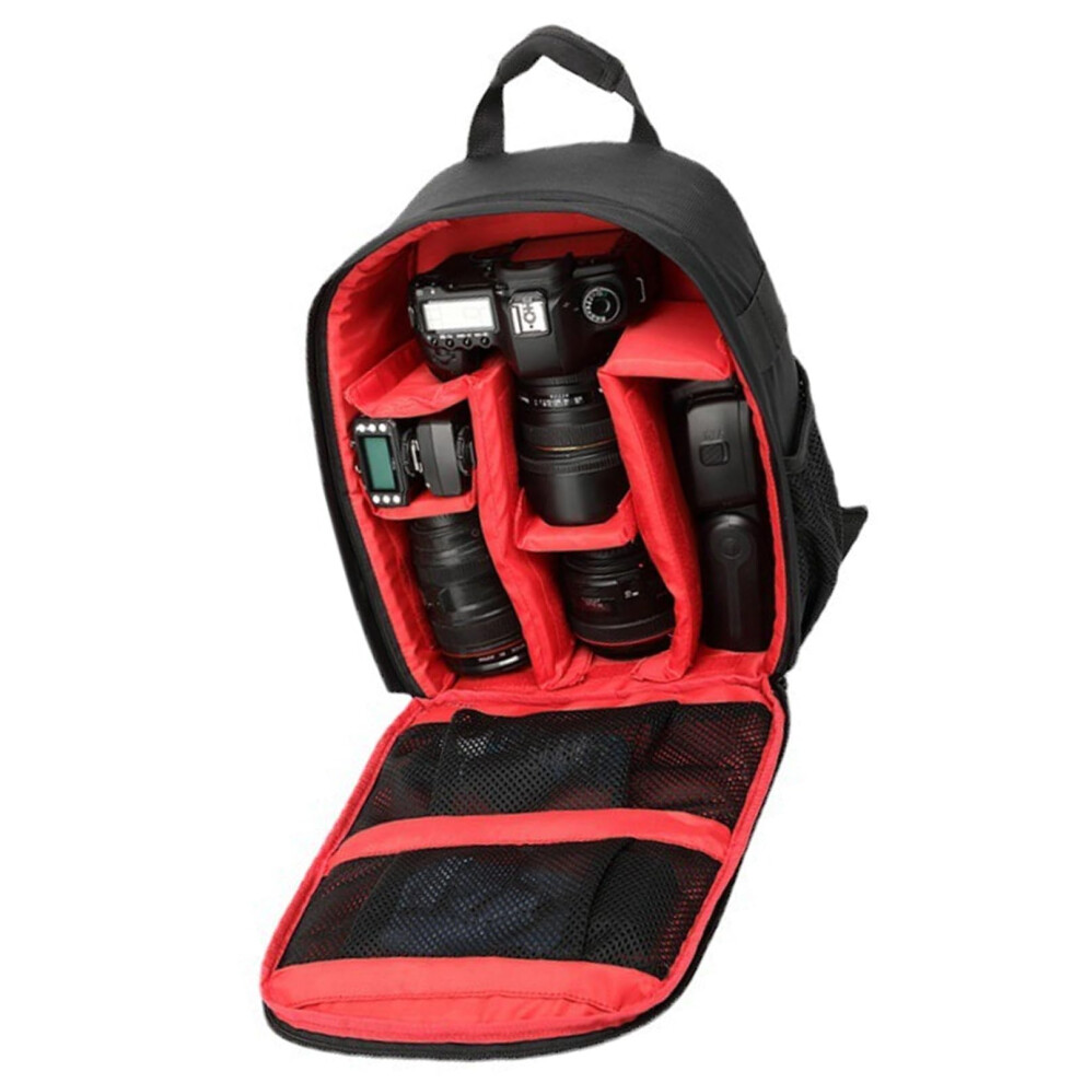 Multifunctional Photography Backpack For Dslr Cameras And Accessories With Shockproof Padding Breathable Adjustable Straps Hiking Red 9199774362061