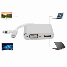 TypeC to HDMI 4K VGA Converter for Screen Expansion White Gray Adapter