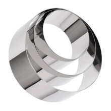 3pcs Stainless Steel Round Cake Ring Mold Set with Smooth Edges for Precise Baking Cookies and Mousse